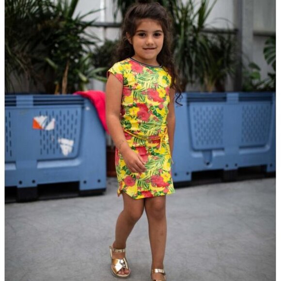 NWT Quapi flowers print dress with belt size 6 - Picture 2 of 4